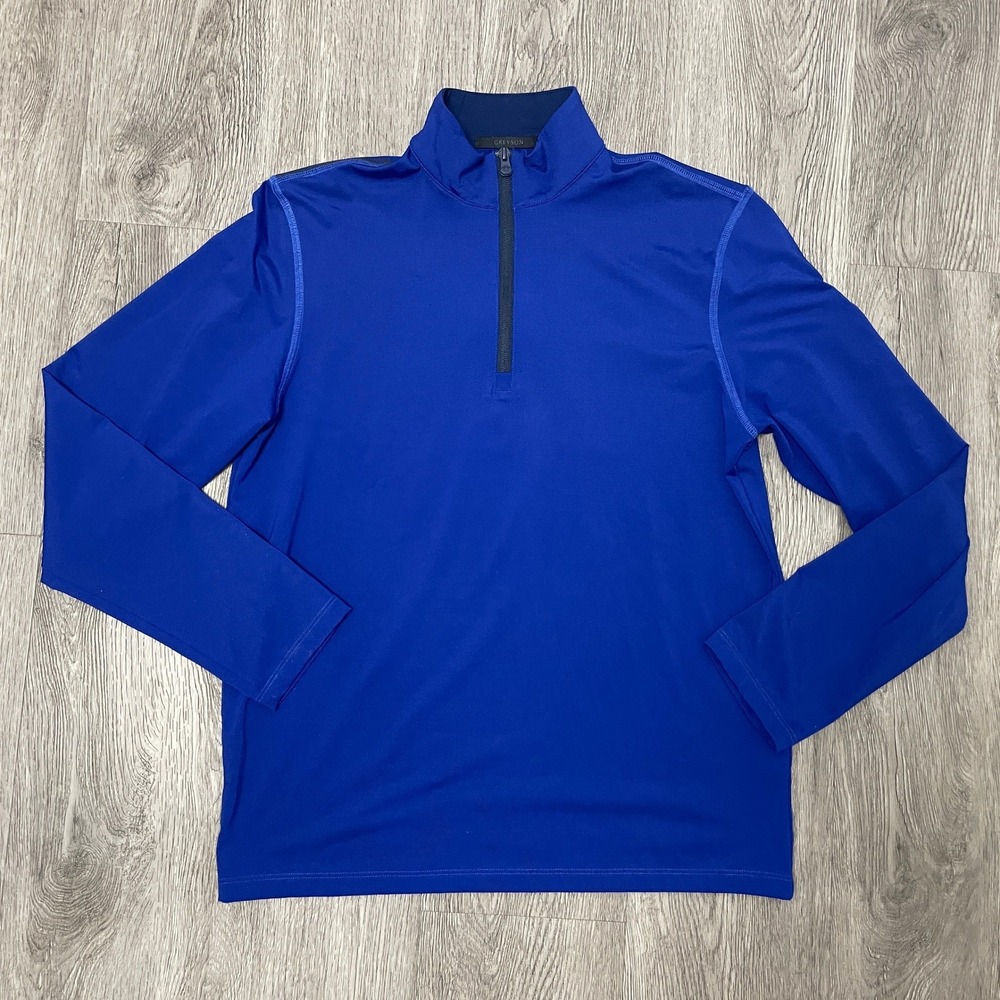 Greyson 1/4 Zip Pullover Mens Medium Blue Performance Golf Long Sleeve Top